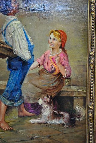 Antigua pintura campesinos