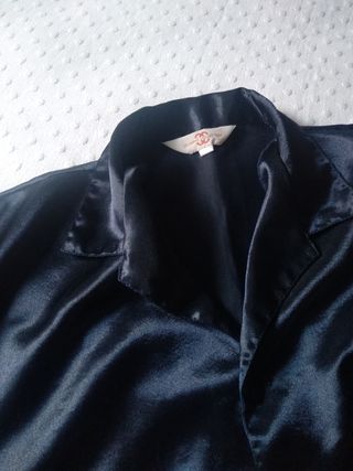 Pijama caballero azul petróleo tela fina sedosa