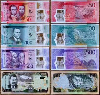 BILLETES JAMAICA POLÍMERO SIN CIRCULAR