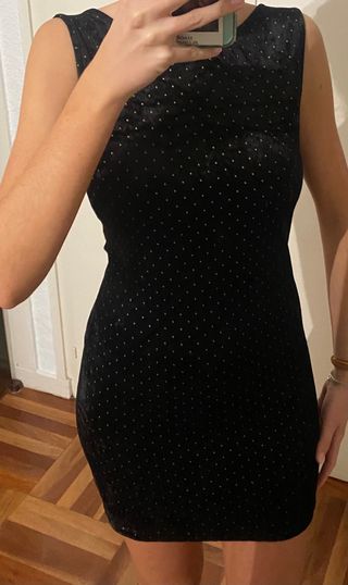 Vestido fiesta terciopelo mini negro