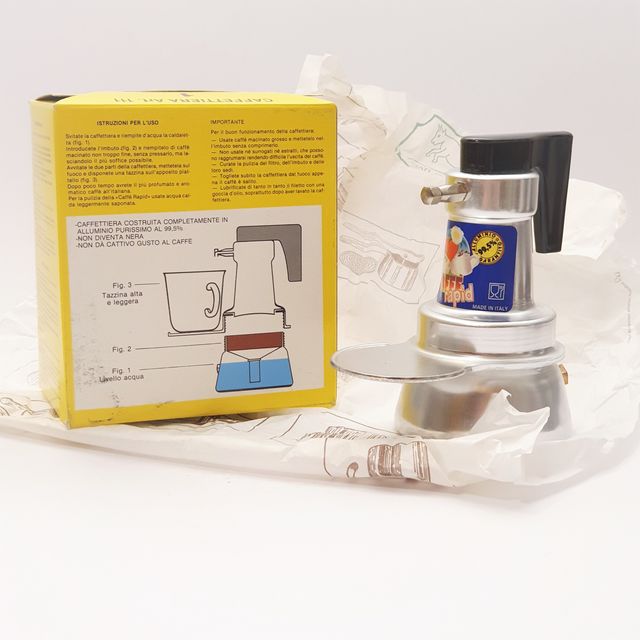 Caffettiera vintage italiana 1 tazza "Caffè Rapid"