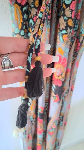 Vestido largo de seda tipo kaftan