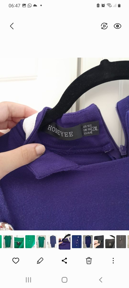 Vestito donna blu/viola tg XL