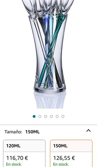 6 Copas de cava o cóctel con jarrón de vidrio.