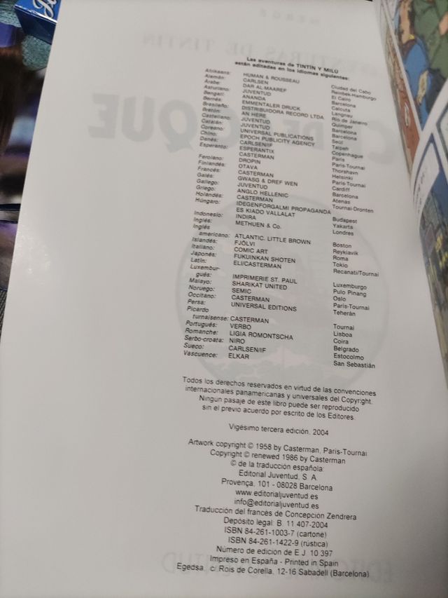 Las aventuras de TinTin  libro cómic