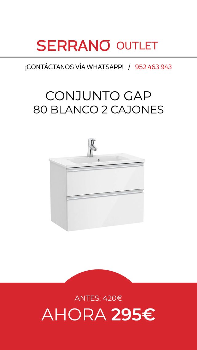 CONJUNTO GAP 80 BLANCO 2 CAJONES