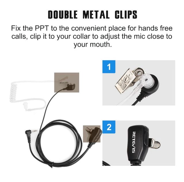 Auricular pin walkie talkie