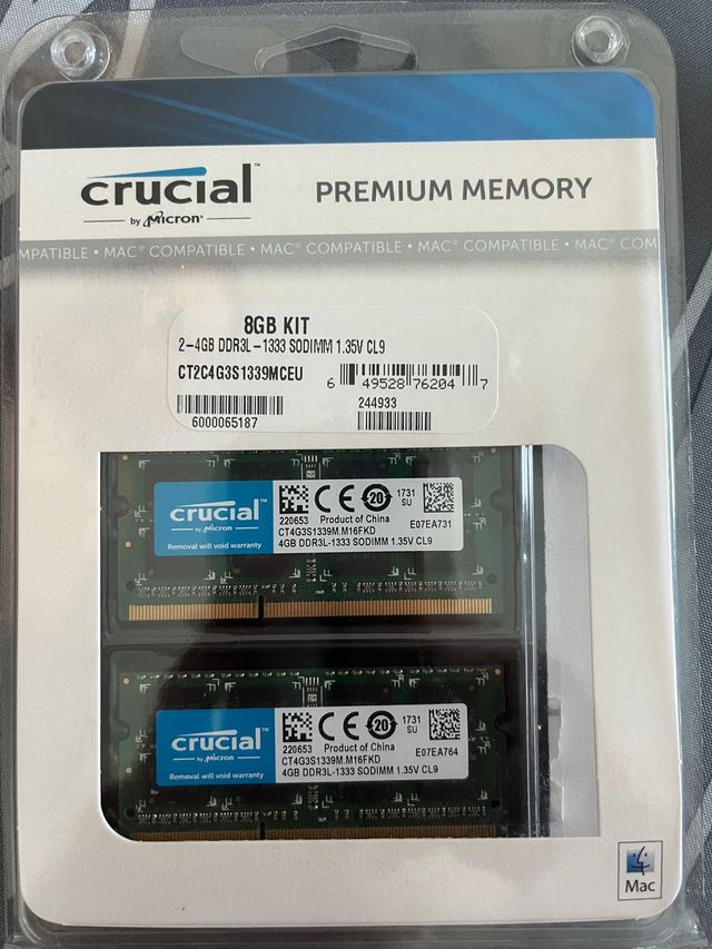 Tarjeta de memoria RAM 8gb kit