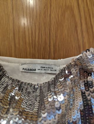 Top lentejuelas plateado Pull&bear