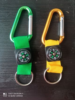 Llaveros de brújula y mosquetón unisex nuevos