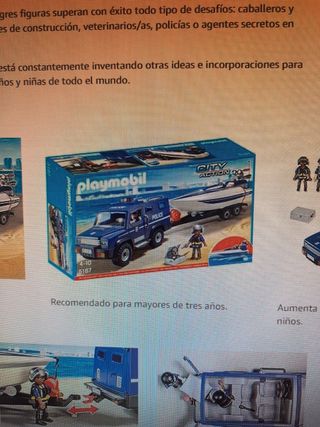 playmovil coche de policia con lancha remolque
