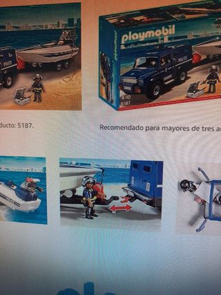 playmovil coche de policia con lancha remolque