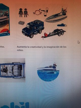 playmovil coche de policia con lancha remolque