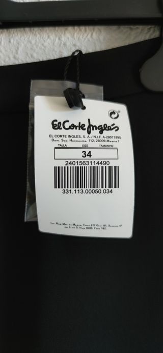 Falda elegante negra de tubo Corte Inglés 