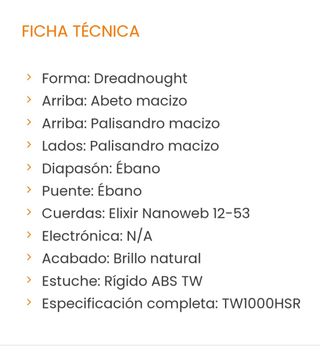 Guitarra electroacustica alta gama