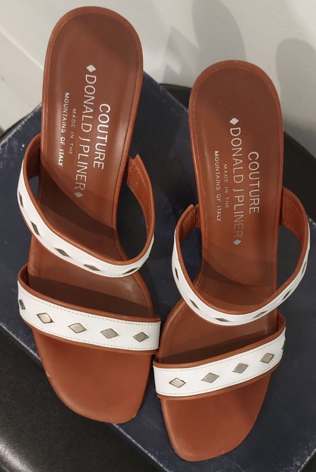 Sandalo Donald J Pliner bianco/marrone 8 "39"