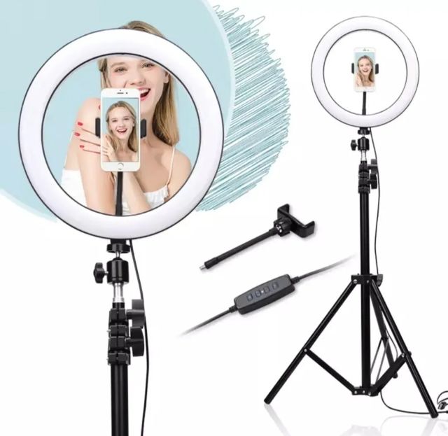 ANELLO LUMINOSO LED 12" CON TREPPIEDI SELFIE 