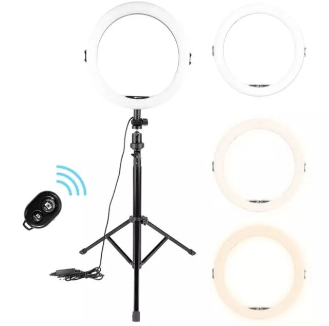 ANELLO LUMINOSO LED 12" CON TREPPIEDI SELFIE 