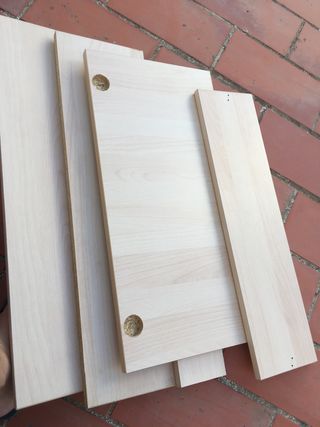 Piezas sobrantes y recortes cocina