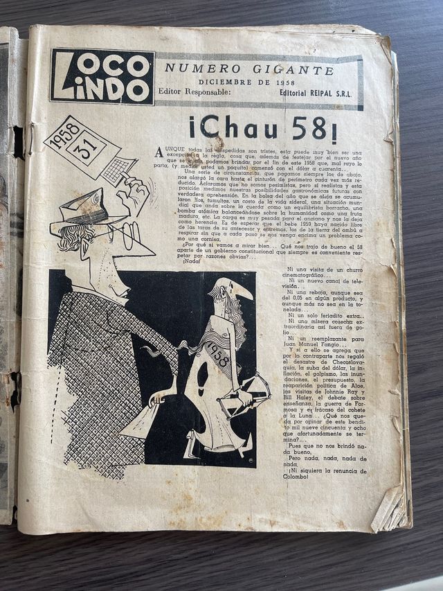 Antigua revista Loco Lindo Número Gigante 1958