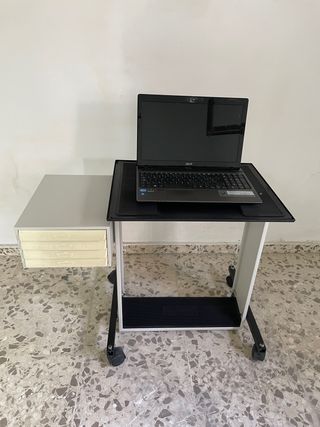 Mesa ordenador vintage metálica