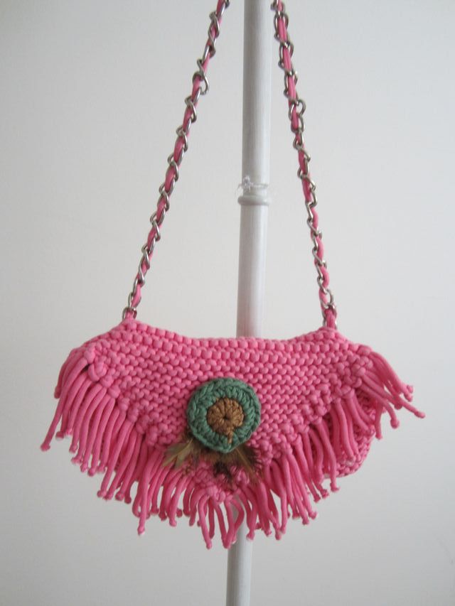Bolso rosa crochet