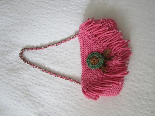 Bolso rosa crochet