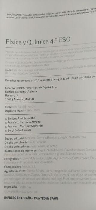 Libro Física y Química 4°ESO
