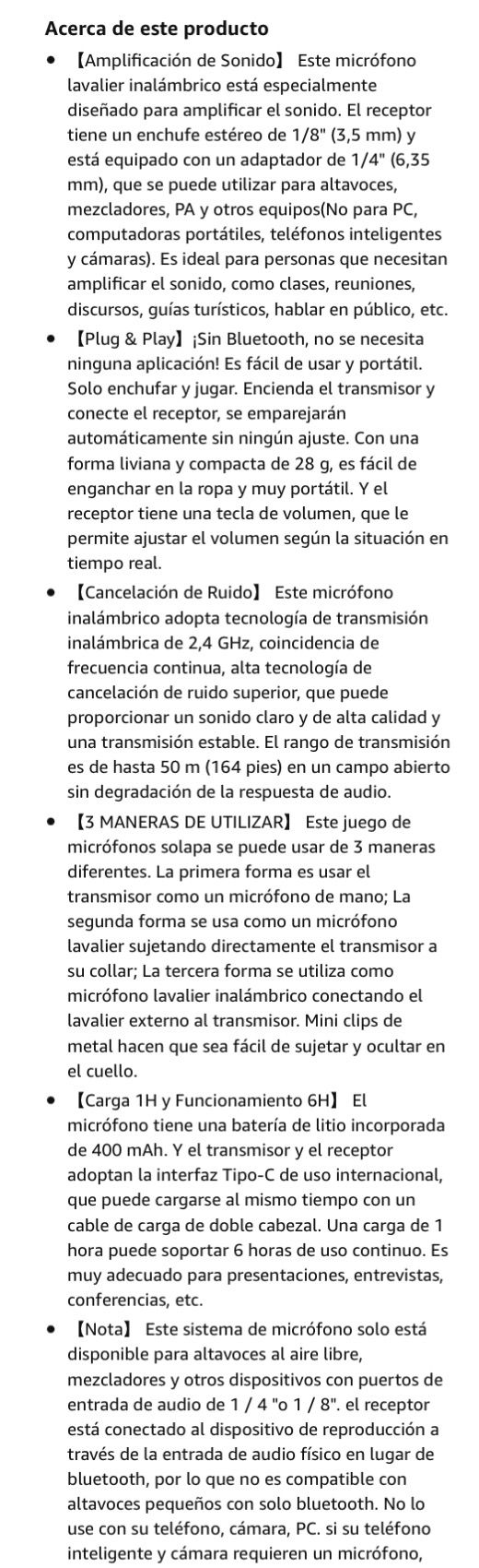 Micrófono Inalámbrico