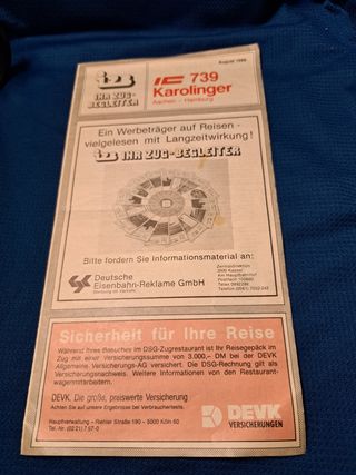 Antiguo folleto de trenes de Hamburgo 