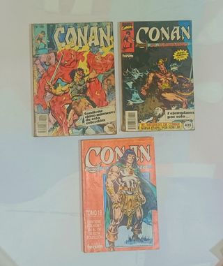 3 Libros con 18 cómics.Conan el barbaro