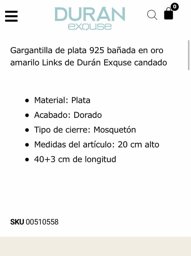 Gargantilla y colgante Durán Exquse - ¡NUEVO!