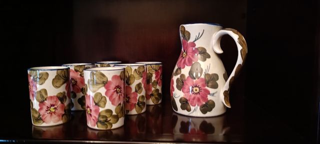 Vasos y jarra cerámica