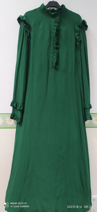 Vestito in crepe di viscosa verde