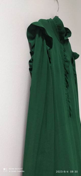Vestito in crepe di viscosa verde