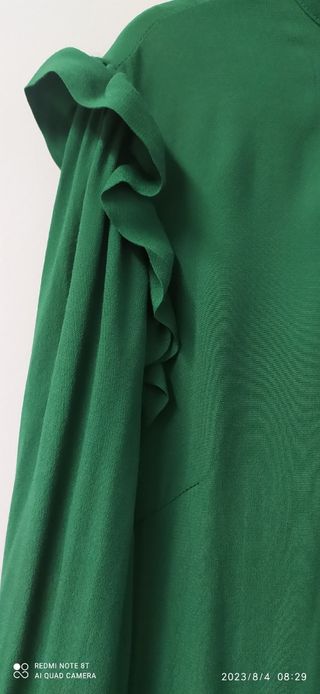 Vestito in crepe di viscosa verde