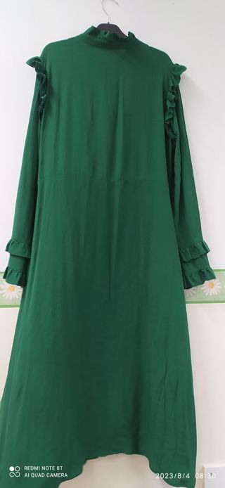 Vestito in crepe di viscosa verde