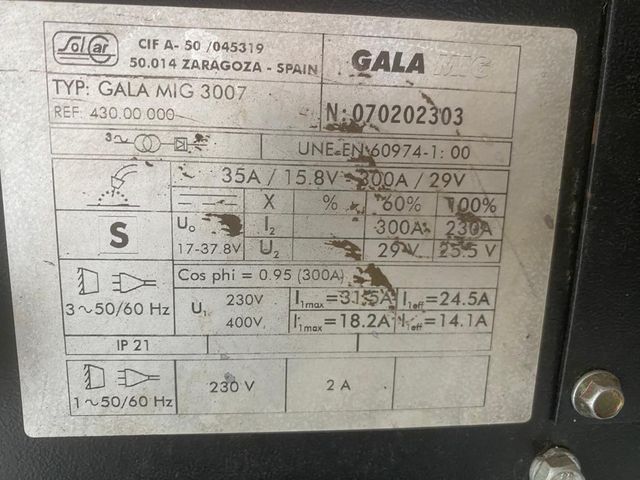 Soldadura 'GALAGAR' MIG 3007