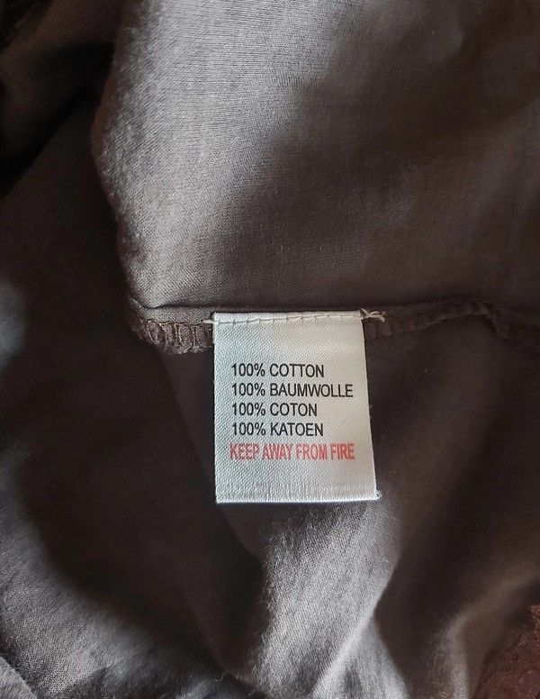 Blusa manga curta, castanho, bordados, tamanho L