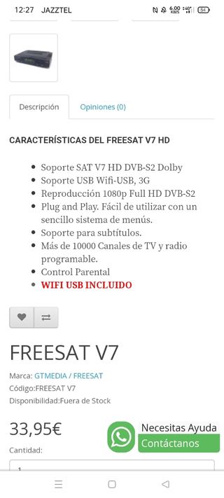 Receptor satélite + parabólica