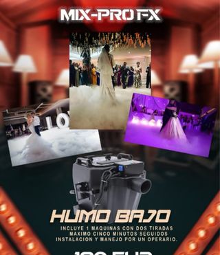 DJ iluminacion sonido, música, efectos pirotecnia