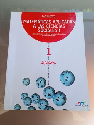 Libro de Matemáticas 1 bachillerato ANAYA.