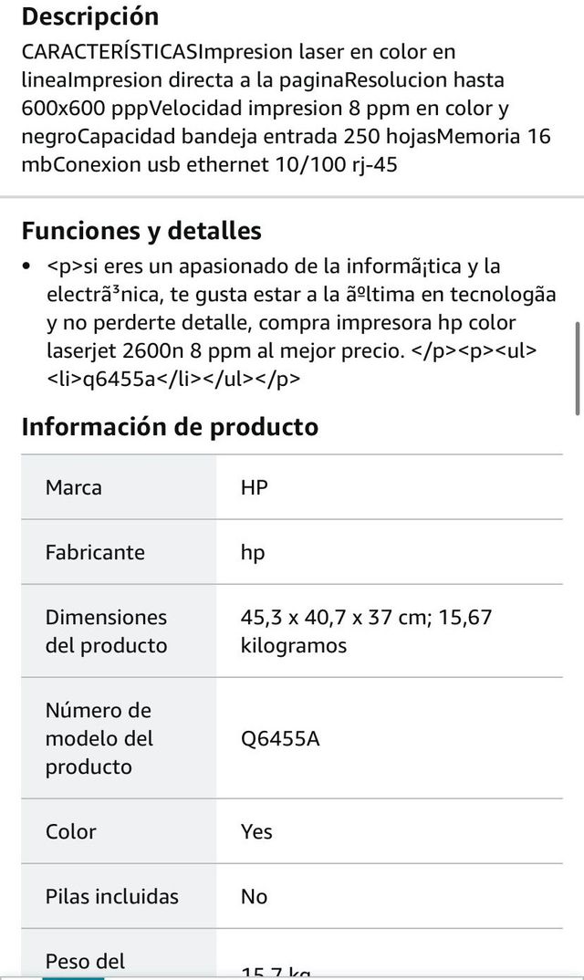 impresora láser hp color