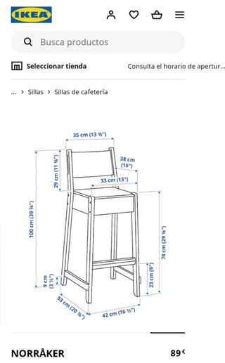 Silla taburete apilable Ikea Norråker (4 unidades)