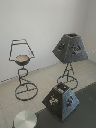 Porta Velas Metal Artesanal