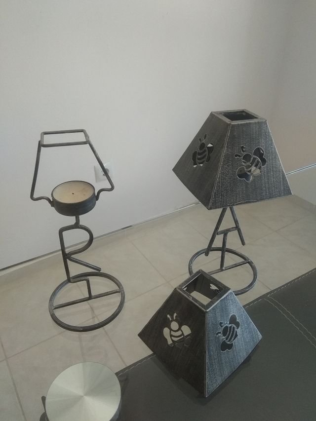 Porta Velas Metal Artesanal