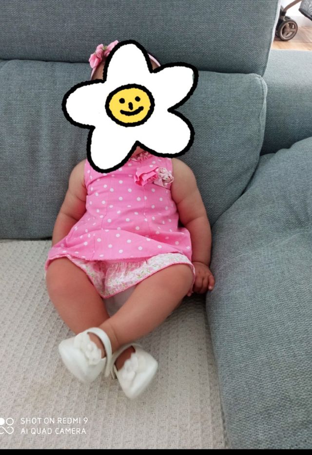 Vestido bebé 6 meses+ regalo zapatos T. 18