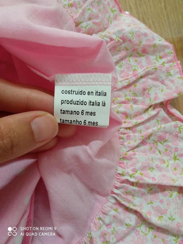 Vestido bebé 6 meses+ regalo zapatos T. 18