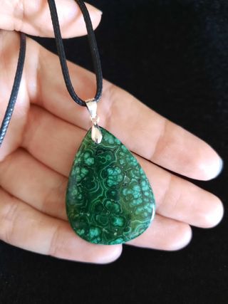Colgante de Malaquita y Plata de Ley.