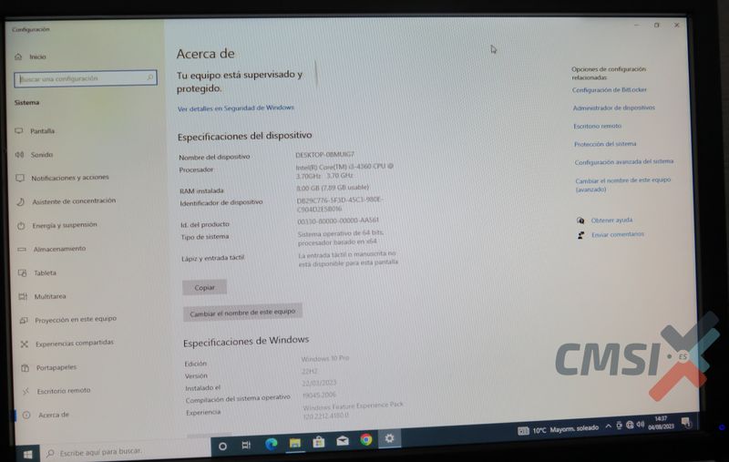 Equipo HP Prodesk 600 G1 SFF i3-4/8gb/ssd 240gb afbeelding 4